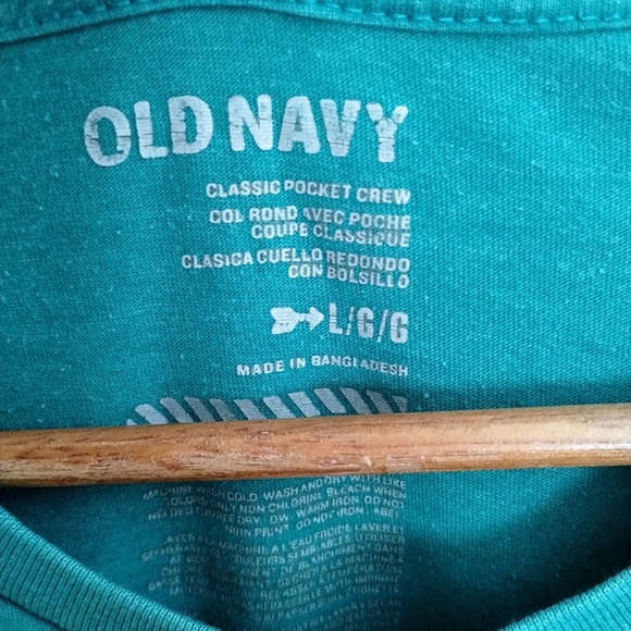 Short sleeve classic pocket crew tee from Old Navy in a heathered teal men's L - Picture 3 of 3